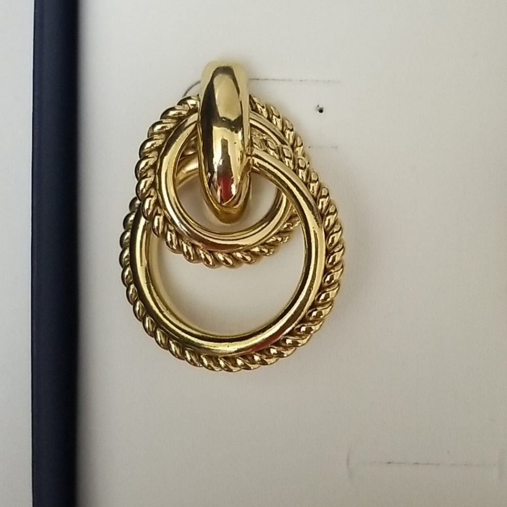 Large Gold Vintage Statement Earrings - image 4